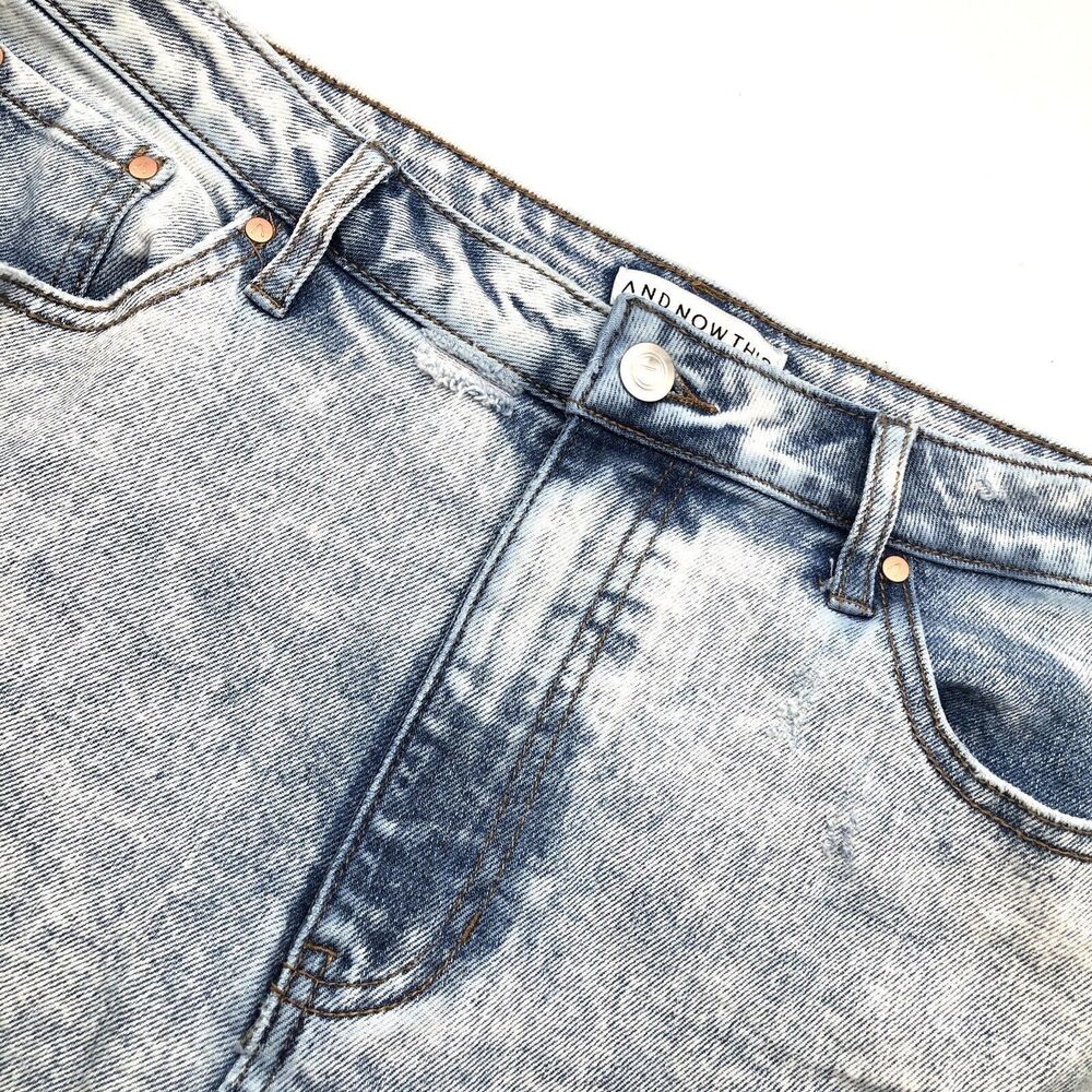 And Now This High Rise Step Hem Jeans Size 32 Light Wash Cropped Raw Hem Trendy